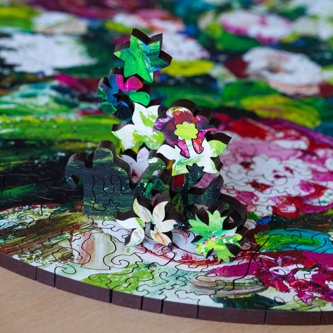 Bursting Blooms StumpCraft Wooden Jigsaw Puzzle