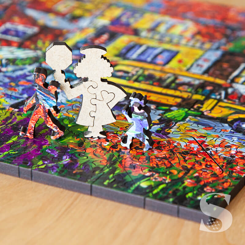 Shiny Streets Wood Jigsaw Puzzle