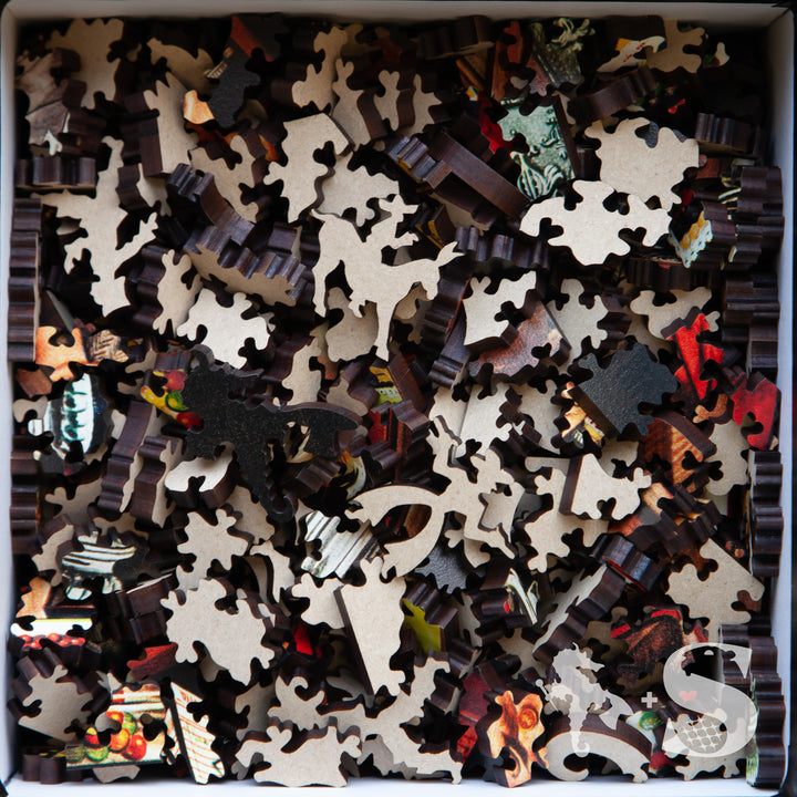 Wooden Jigsaw Puzzle Pieces 