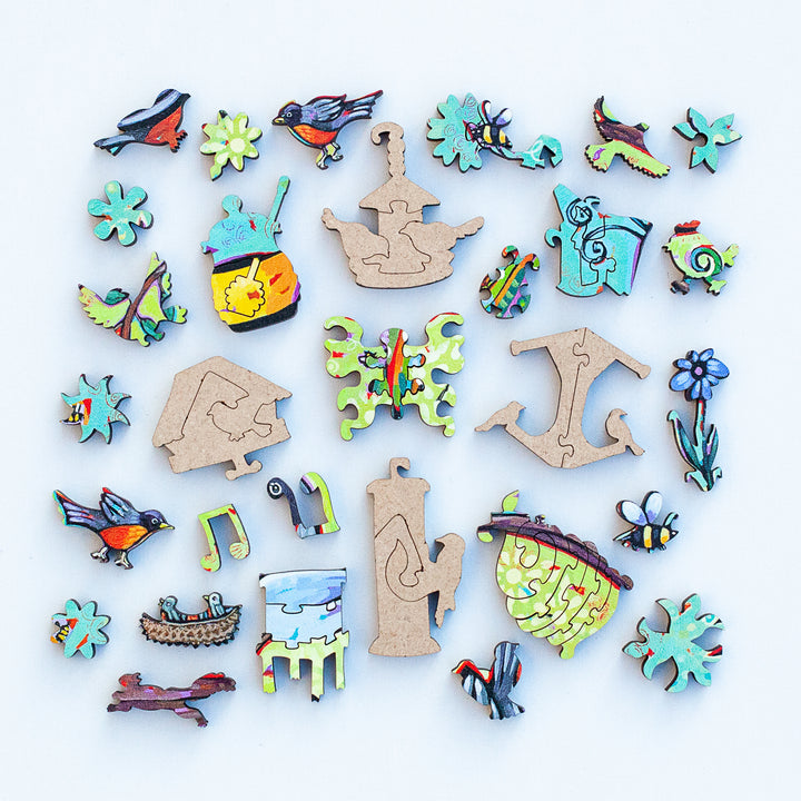 Birds and bee's Wooden Canadian laser puzzles