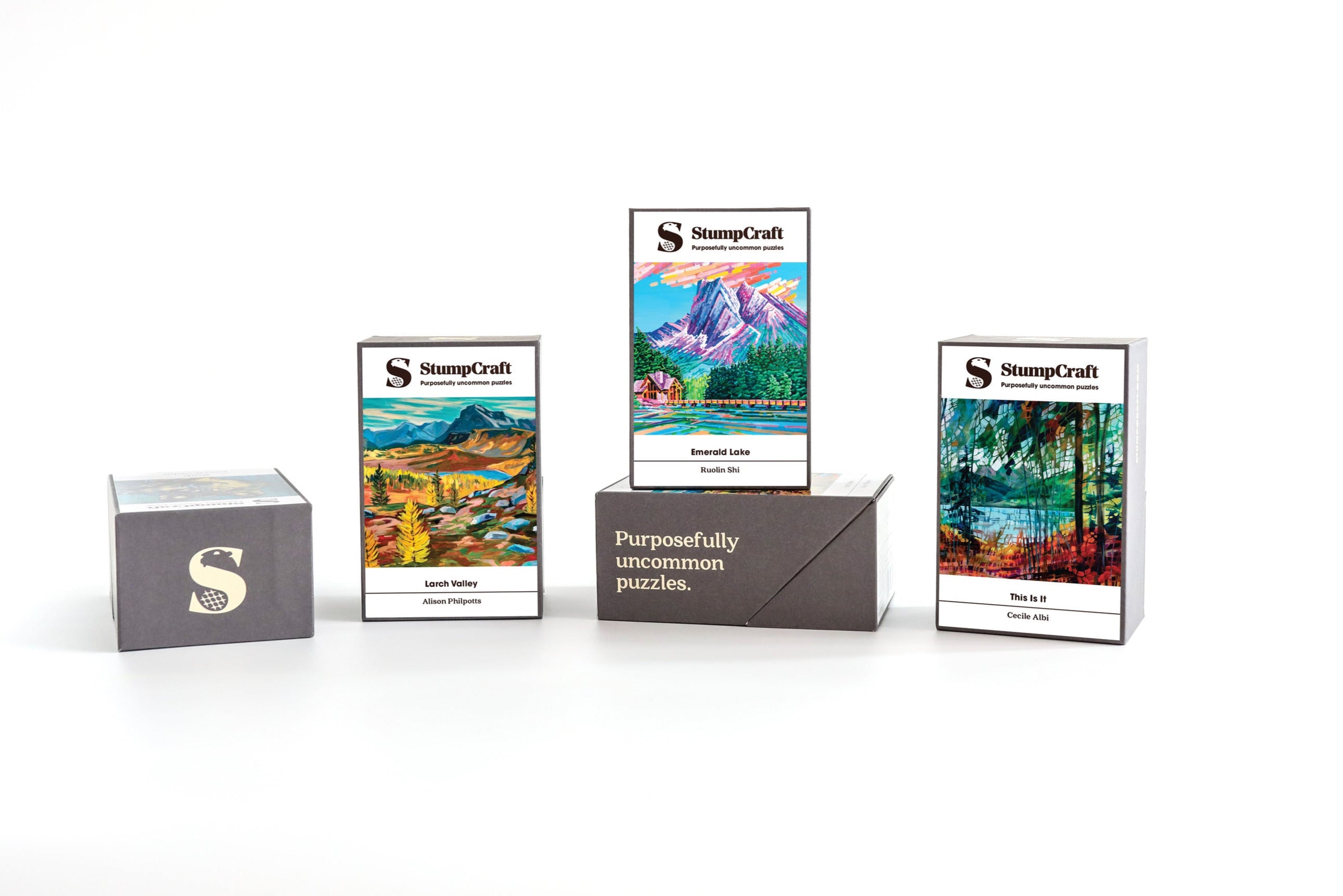 Calgary Artist Mountain Vistas - Flight of 3 Mini Puzzles – StumpCraft