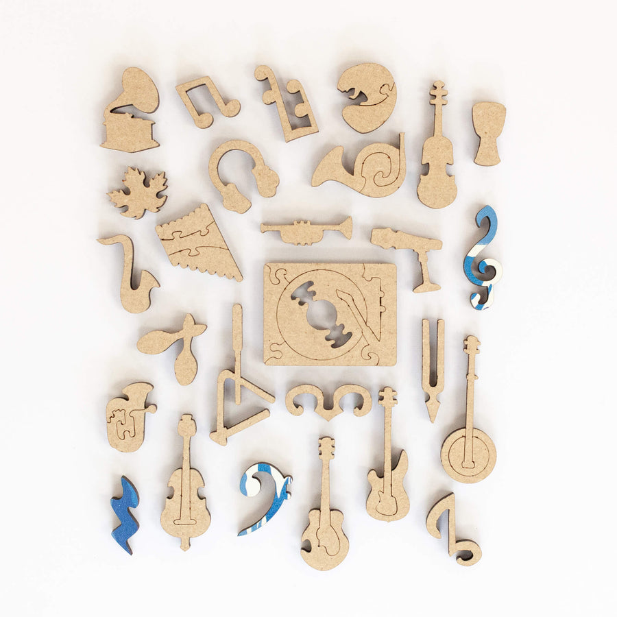 Custom wooden jigsaw puzzles Calgary - music themed