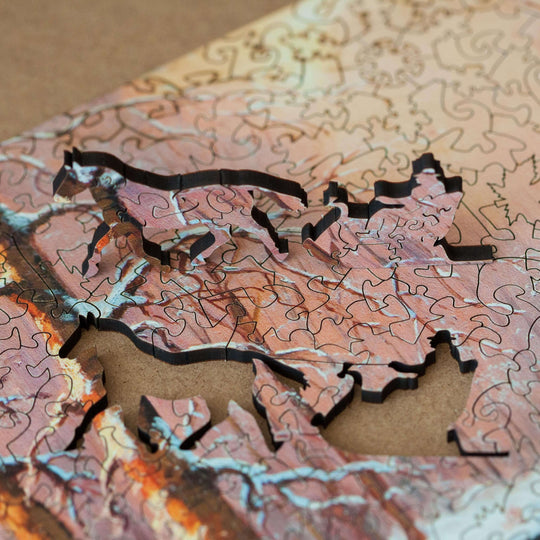 Wooden lasercut puzzle