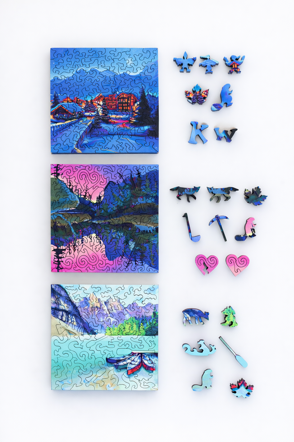 Kat Wright Mountain Vistas - Flight of 3 Mini Puzzles