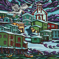 Parson Harbour: First Snow by Reilly Fitzgerald Wooden Jigsaw Puzzle