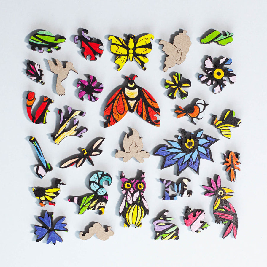 Lac la Hache Wildflowers Wooden Puzzle Whimsies