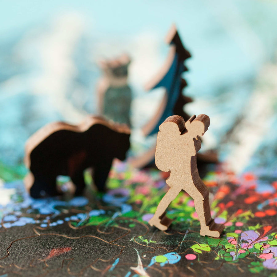 I Will Go There - Whimsical hiker and bear