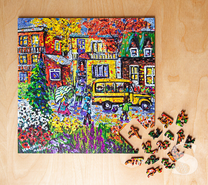 Shiny Streets Wood Jigsaw Puzzle 