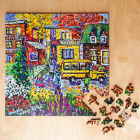 Shiny Streets Wood Jigsaw Puzzle 