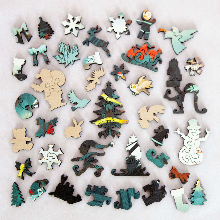 Happy Holidays StumpCraft Wooden Puzzle Whimsies